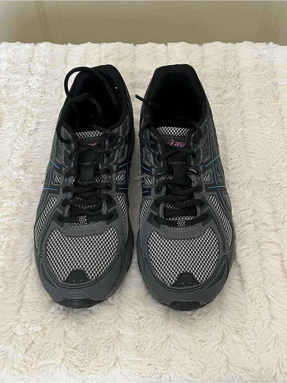ASICS Women’s Black, Gray and Blue Athletic Running Shoes